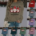 thumbnail image 2 of Zhanying Chandail Moelleux de Noël pour Femmes, Col Rond, Graphique, Tricoté, Rouge et Vert, 2 of 5