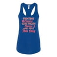thumbnail image 2 of Wild Bobby, Fighting Cancer And Still Sexy, Breast Cancer Awareness, Women Racerback Tank Top, Royal, Small, 2 of 5