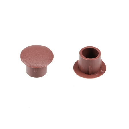 Screw Cap Cover,20Pcs 8mm Dia Brown Plastic Locking Hole Plug Button ...