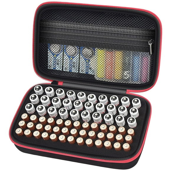 AIR-Battery Organizer Holder, 200+ Batteries Storage Containers Box Case with Tester Checker BT-168. Garage Gadget Organization Holds AA AAA C D Cell 9V 3V Lithium LR44 CR2 CR1632 CR2032 Button Batte