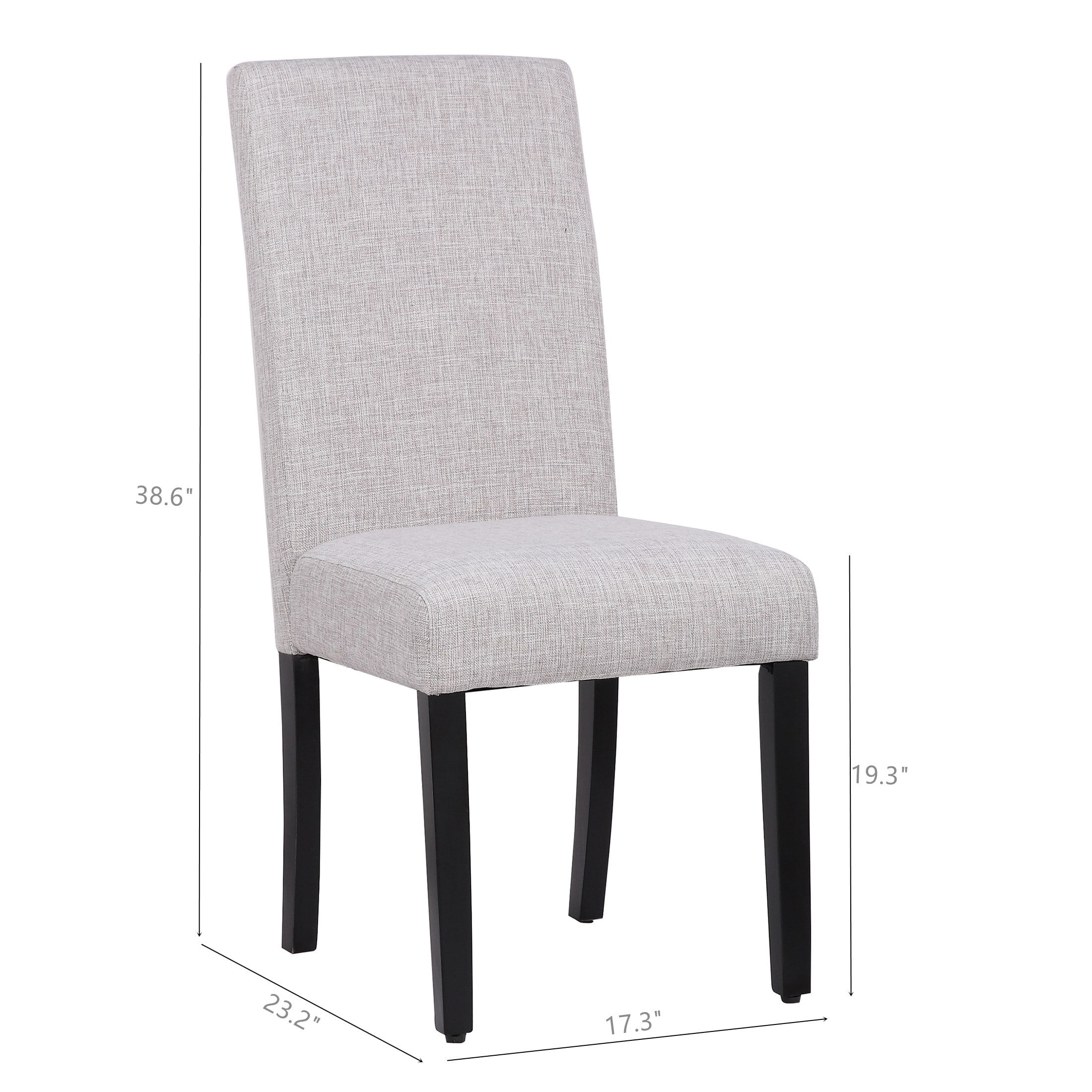 Grandview Upholstered Linen Fabric Dining Chair - 38.6 Light Gray