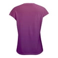 thumbnail image 4 of Women's Gradient Color Transition Knit Short Sleeve Top, Soft Stretchy Crew Neck Pullover Sweater with Breathable Comfort for Casual Daily Wear, Spring Summer Fashion and Versatile Layering Purple M, 4 of 5