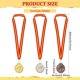 thumbnail image 2 of Juego de 3 medallas de premio con cinta para el cuello, de 65 mm (2,5 pulgadas), en oro, plata y bronce. Medallas de aleación para ganadores. Medallas metálicas de trigo y voleibol., 2 of 7