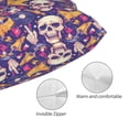 thumbnail image 3 of Pofeuu rock Skull record Print Polyester Microfiber Plush Pillowcases, Super Soft and Cozy Pillow Case Covers with Envelop Closure（Pillow core not included）-14"x20", 3 of 6