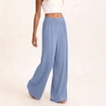 thumbnail image 4 of Inleife Womens Solid Color Elastic Waist Sports Casual Comfy Pants with Side Pockets, 4 of 6