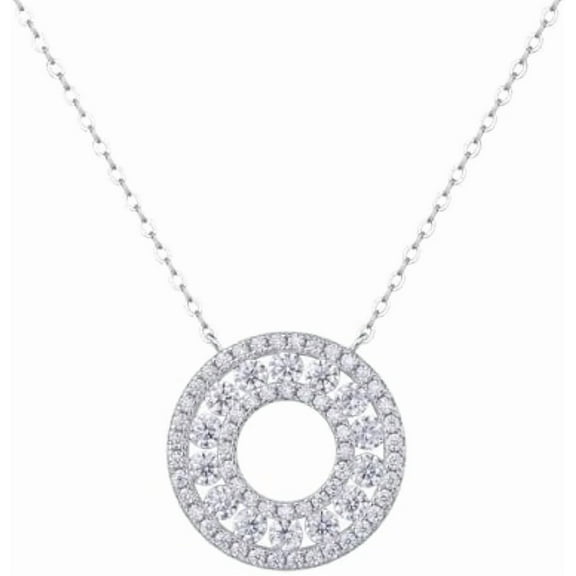 Full Moissanite Pendant Necklace for Women S925 Sterling Silver Diamond Necklaces Lab Grown Diamond Necklace Simulated Diamond Wedding Necklace Bridal Diamond Pendant Necklace