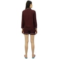 thumbnail image 4 of Bimba Button-Down Shirt With Elastic Waist Shorts 2 Pcs Full Sleeve Night Wear Set, 4 of 11