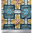 thumbnail image 1 of Soimoi Velvet Fabric Tiles Moroccan Printed Craft Fabric by the Yard 58 Inch Wide, 1 of 3