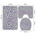thumbnail image 3 of Green and Purple Of Leopard Print Bathroom Rugs Sets 3 Piece,Toilet Cover Set,Absorbent Non Slip Bathroom Mats Sets with U-Shaped Contour Rug Toilet Rug Set, 3 of 5