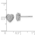 thumbnail image 2 of Diamond2Deal 14K White Gold Polished Diamond-Cut Heart Post Earrings for Women (L- 0.29 inch, W- 0.3 inch), 2 of 6