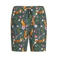 thumbnail image 6 of Daiia Wolf Fox In Flower Forest Mens Woven Stretch Pajama Short,Short Pajama Pants-Large, 6 of 7