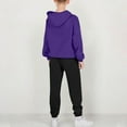 thumbnail image 5 of Sweatsuits Boys Girls 2 Piece Jogging Outfits Sportswear Long Sleeve Hoodie and Jogger Pant Sets Kids 2-14 Years (7 Years, Purple), 5 of 5
