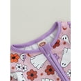 thumbnail image 3 of My First Halloween Baby Girl Boy Outfit Pumpkin Ghost Romper Jumpsuit Long Sleeve Zipper One Piece Playsuit, 3 of 6