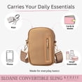 thumbnail image 4 of Kedzie Women's Neoprene Convertible Sling Bag with Adjustable Strap, Camel, 4 of 6