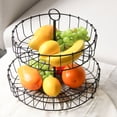 thumbnail image 4 of Wosthever Práctica bandeja de metal para servir, cesta de almacenamiento de frutas fácil de limpiar que ahorra espacio, cesta de frutas de 2 Almacenamiento y organización del hogar, 4 of 6