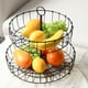 thumbnail image 4 of Bearachild Frutero de metal de hierro, fácil de limpiar, elegante complemento para el hogar, cesta de almacenamiento de frutas de 2 capas, idea Almacenamiento y organización del hogar Negro, 4 of 6