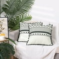 thumbnail image 6 of REGALWOVEN Pack of 2 Pompoms Throw Pillow Covers with Line Pattern Decorative Pillow Cases Geometric-1 18" x 18", 6 of 6