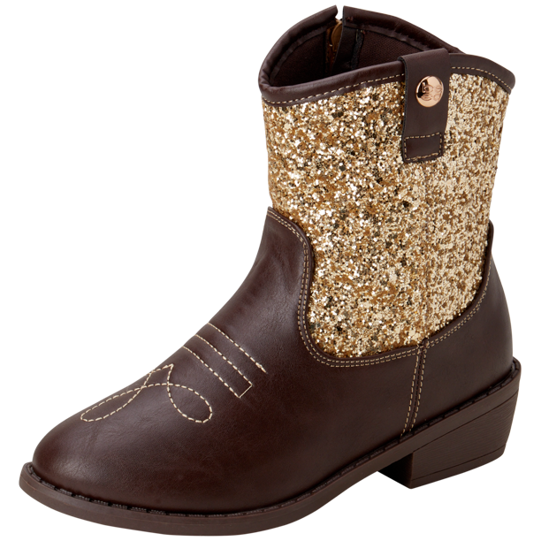 bebe Girls' Boots Western Cowboy Boots with Glitter (Toddler/Girl