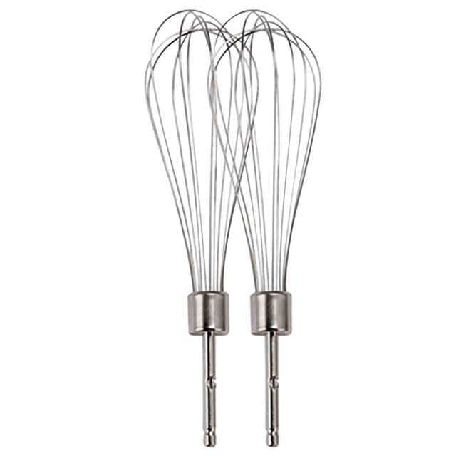 1 Pair Stainless Steel Frother Mixer Whisk Electric Beater Rotary Easy Clean