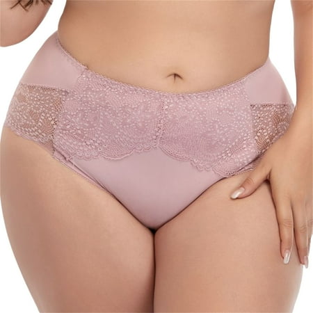 

NKOOGH Plus Size Female Lingerie Pure Cotton Lace Floral Solid Patchwork Pantys Lingerie Breathable Bottom Ladies Underpants Pink XXXXL