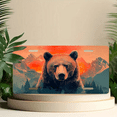 thumbnail image 6 of 1 Pcs License Plate Covers & Frames, Brown Bear Portrait at Sunset For Decorative Front, Aluminum License Plate Covers & Frames Cover For Men Women, 12" X 6", 6 of 7