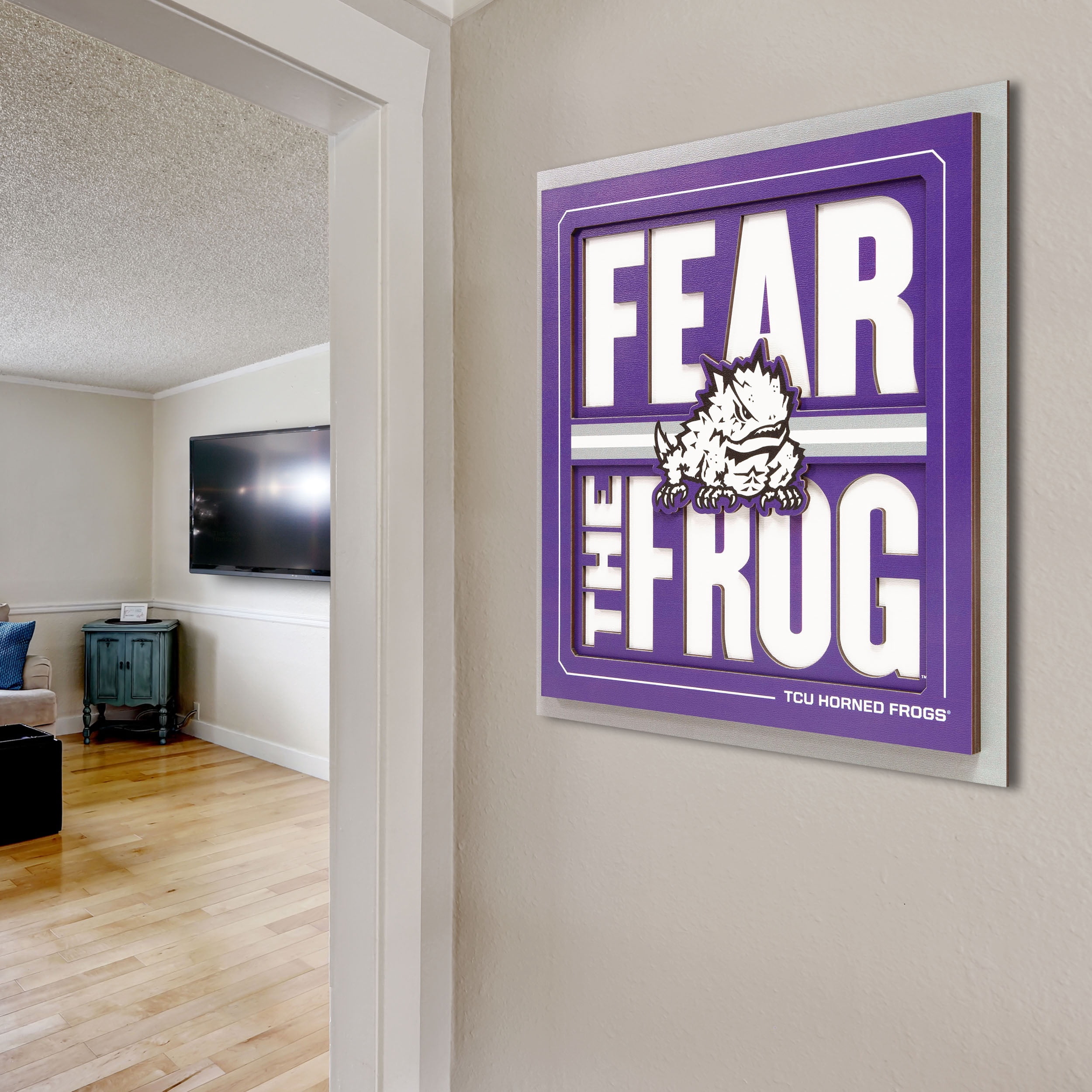 IDNA TCU Horned Frogs 12" x 12" Slogan Series 3D Wall Art