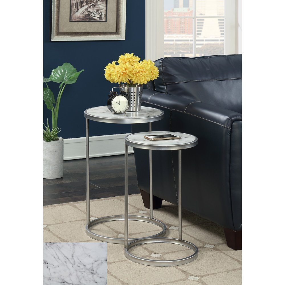 Convenience Concepts Gold Coast Faux Marble Nesting End Tables