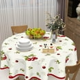 thumbnail image 3 of Spring Tablecloth Round 60 Inch Vintage Pink Flower Table Cloth Washable Farmhouser Floral Printed Decorative Outdoor Table Cover for Kitchen Dining Holiday Party Picnic Indoor Outdoor Home Decor, 3 of 6