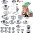 thumbnail image 4 of HUASHENG Utensils House Pans Toys Kitchen Gift Kids Cooking Pots Set Cookware 40Pcs Play Education, 4 of 4