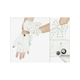 thumbnail image 3 of INSPIRE CHIC Women's Faux Leather Gloves Snap Punk Gothic Wrist Length Glove with Studded Bowtie One Size Half Finger White, 3 of 6