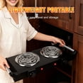 thumbnail image 2 of Double Hot Plate, 2000W Portable Countertop Burner & Electric Stove, 5-Level Temp, Portable Handle, Cast Iron Double Burner Cooktop for Home/RV/Campi, 2 of 7