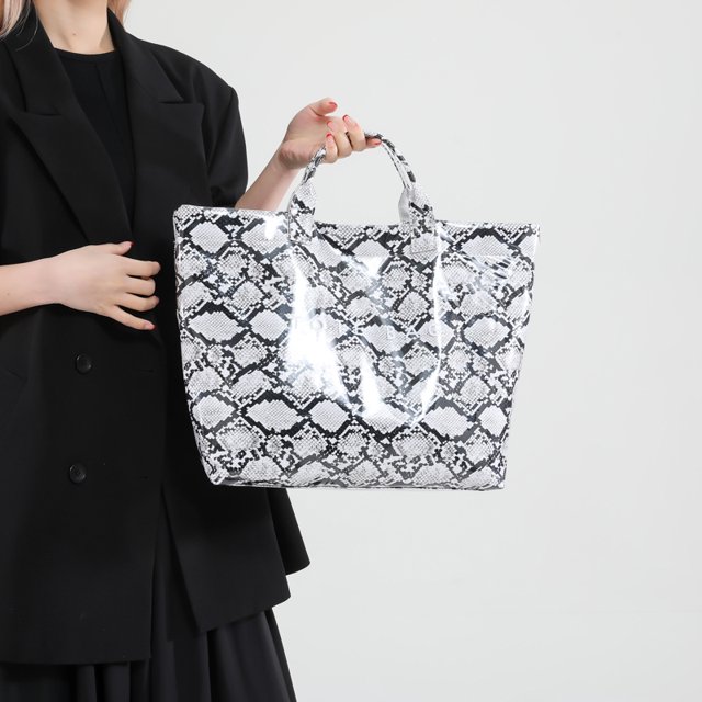 Bolso de PU para mujer, elegante bolso de muñeca con estampado de serpiente, bolso de compras para exteriores, bolso de viaje.