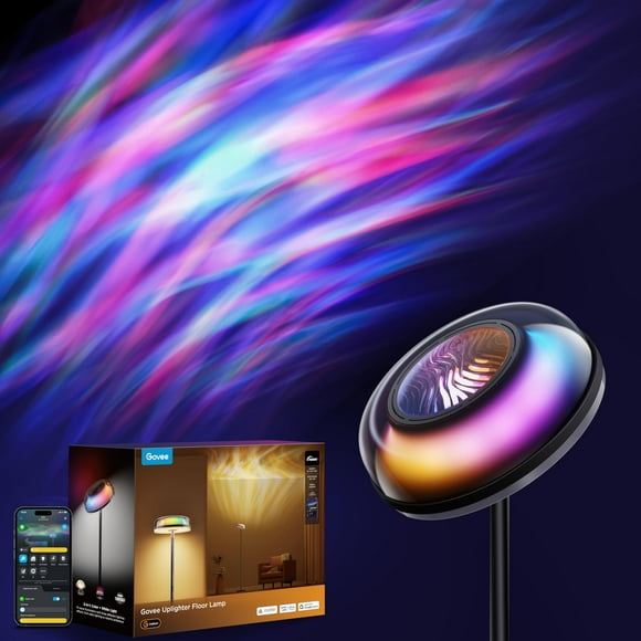 Lámpara de pie Govee Uplighter RGBIC Ripple Projector 20m²