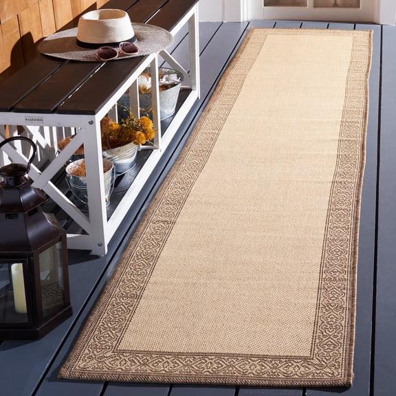 Safavieh Courtyard Donna Botanical Indoor/Outdoor Runner Rug, Natural/Brown, 2'3" x 6'7"