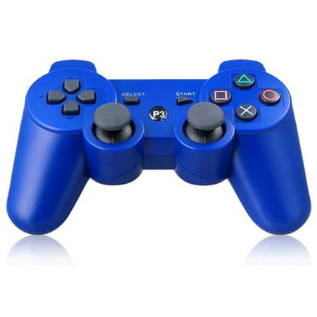 Wireless Blue Bluetooth Double Shock Game Controller for PS3 Playstation 3