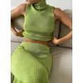 thumbnail image 4 of Conjunto de 2 piezas de falda y chaleco de punto elegante y nuevo de Bornladies, conjunto de falda larga elegante sin mangas con cuello alto a la moda de verano para mujer, 4 of 5