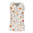 thumbnail image 7 of ITSAME Tank Tops for Womens, Sleeveless V Neck Floral Summer Casual Loose Blouse Orange XL, 7 of 7
