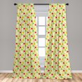 thumbnail image 5 of Ambesonne Fruits Curtains, Retro Country Kitchen, Pair of 28"x63", Green Red Yellow, 5 of 5