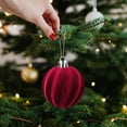 thumbnail image 3 of Plastic Flocked Christmas Balls for Tree Decoration and Holiday Gifts in Multiple Colors, 3 of 9