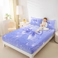 thumbnail image 4 of Feelyou Dreamy Bow-tie Child Twin Sheet Sets, Cartoon Princess Bowknot Twin Fitted Sheet, Bling Stars Sequin Print Flat Sheet, Luxury Bedroom Decor, 3 Pieces, 4 of 7