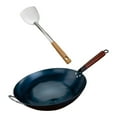 thumbnail image 2 of deevoka Wok Pan for Cooking Sautee Gas Cooking Wok Cookware General Pans Chinese Wok dia 38cm, 2 of 9