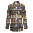 thumbnail image 4 of Library Bookshelf Long Sleeve Blouse Woman Streetwear Casual Shirts Summer Oversize Woman Streetwear Clothing Birthday Present, 4 of 7