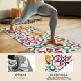 thumbnail image 4 of Yellow Ethnic Floral Pattern Hot Yoga Mat Towel Non Slip for Hot Yoga - Quick-Drying Yoga Mat Cover with 4 Corner Pockets with Travel Bag - Hot Yoga Towel Non Slip Grip Moisture Wicking Sweat 70"x26", 4 of 6