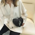 thumbnail image 3 of Bolsos de hombro para niñas, impermeables, de piel sintética de color liso, resistentes, ideales para fiestas y compras. Negro A, 3 of 7