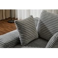 thumbnail image 4 of Oversized Chaise Lounge Chair Cozy Cloud Couch, Modern Plush Corduroy Upholstered Sleeper Sofa Daybed with 3 Throw Pillows & Wide Armrest for Living Room, No Assembly Required - Grey, 4 of 9