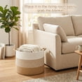 thumbnail image 6 of Large Cotton Rope Basket, Decorative Woven Blanket Storage for Living Room, Boho Toy Storage & Toy Box for Kids, Versatile Laundry Basket & Nursery Hamper for Blankets, 6 of 8