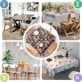 thumbnail image 4 of Pioneer Flower Floral Print Pattern Square Tablecloth,Waterproof Square Table Cover,Wipeable Spillproof Washable Table Cover for Home Kitchen Party Decor 60"x60"(152x152cm), 4 of 6