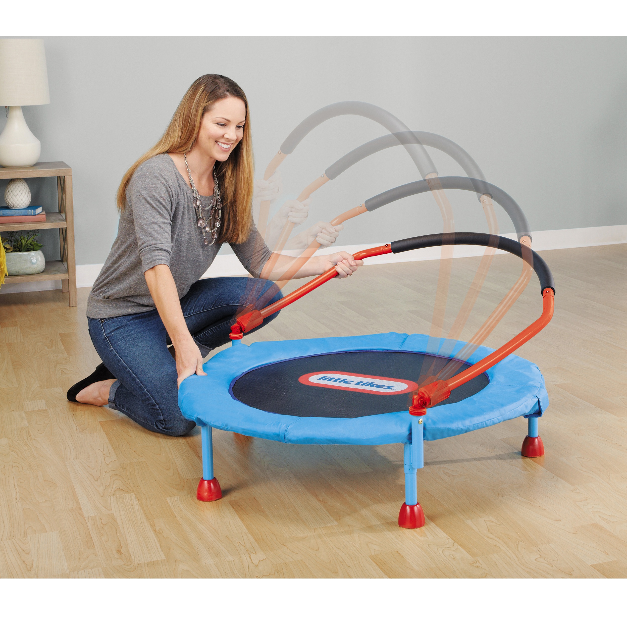 Little Tikes Easy Store 3-Foot Trampoline, with Hand Rail, Blue - image 5 of 8