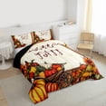 thumbnail image 3 of Homewish Pumpkin Harvest 2pcs Bedding Comforter Set For Children Teens Adults,Autumn Fall Harvest Twin Comforter Sets,Autumn Botanical Plants Breathable Bedding Set,Ultra Soft Home Decor,Reversible, 3 of 8