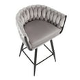 thumbnail image 7 of Lumisource Braided Renee Contemporary Counter Stool in Black Steel and Silver Velvet - Set of 2, 7 of 7